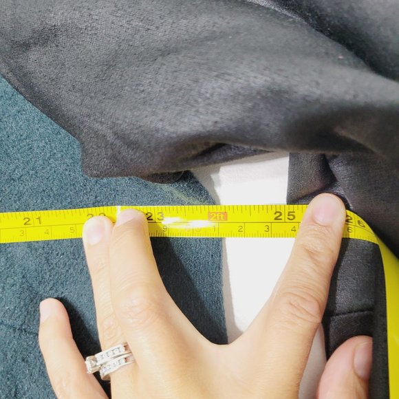 Asos Curve Faux Leather Zip Moto Jacket Wool Blend Coat Black Teal Plus Size 16 - Picture 12 of 13